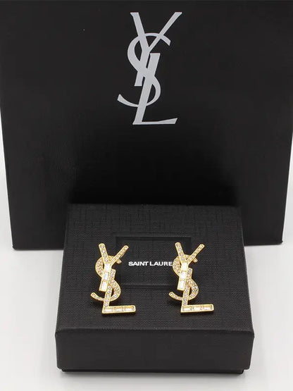 حلق ايف سان لوران ماستر زركون حلق ysl ذهبي