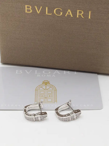حلق بولغاري كبس زركون لوقو حلق bvlgari فضي