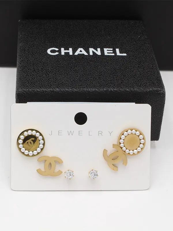 مجموعه حلق شانيل 605 حلق chanel ذهبي
