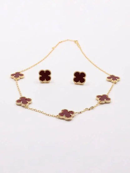 طقم فان كليف شيل 2 قطع اطقم van cleef عنابي