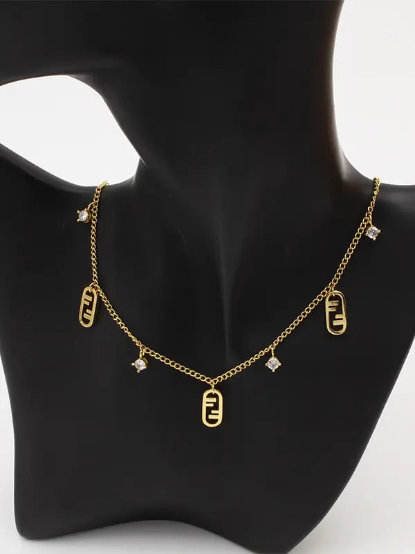 تشوكر فندي ميتال اند ستونز لوقو سلسال fendi