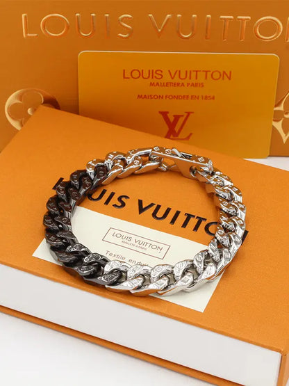 اساور لويس فيتون رجالي هاي سلفر اند بلاك مقاس 21 اسواره louis vuitton