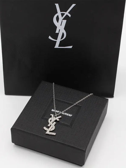 سلسال ايف سان لوران تعليقه زركون لوقو سلسال ysl