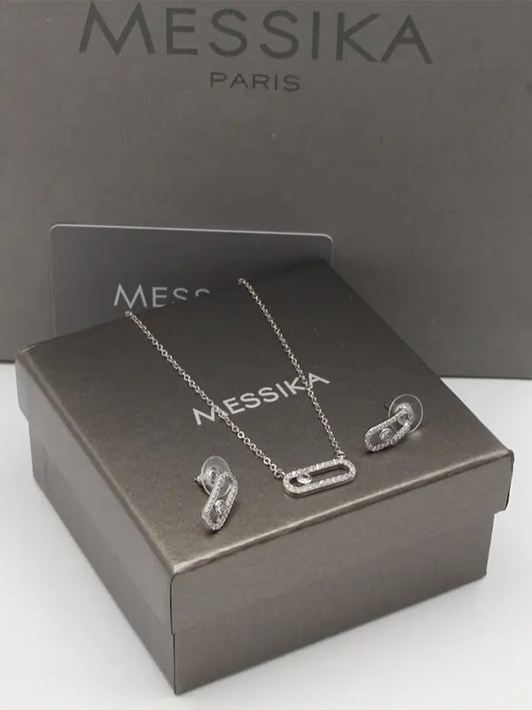 طقم ميسيكا زركون 2 قطع صغير اطقم messika