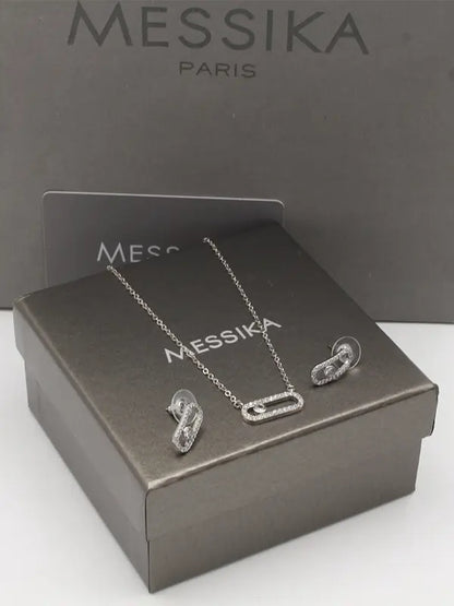 طقم ميسيكا زركون 2 قطع صغير اطقم messika