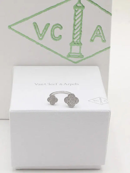 خاتم فان كليف وردتين زركون خواتم van cleef