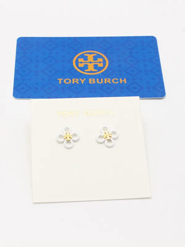 حلق توري بورش ابيض لوقو حلق tory burch
