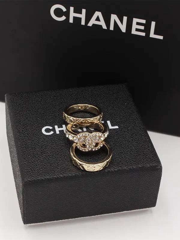 خاتم شانيل 3 قطع خواتم chanel