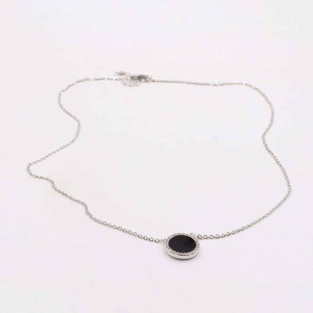 سلسال حجر ملون سلسال متوفر 7 لون اسود فضي