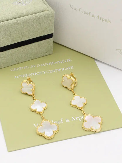 حلق فان كليف زركون طويل لوقو حلق van cleef