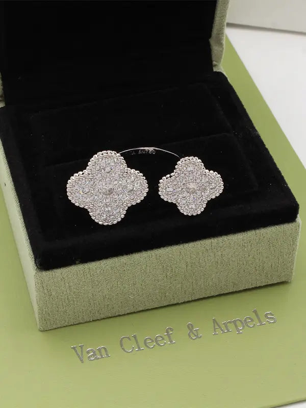 خاتم فان كليف وردتين ماستر خواتم van cleef فضي