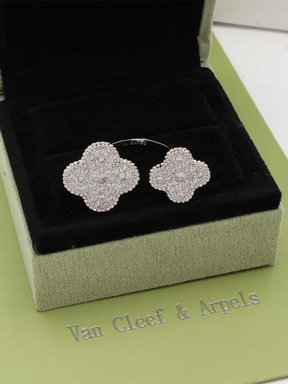 خاتم فان كليف وردتين ماستر خواتم van cleef فضي