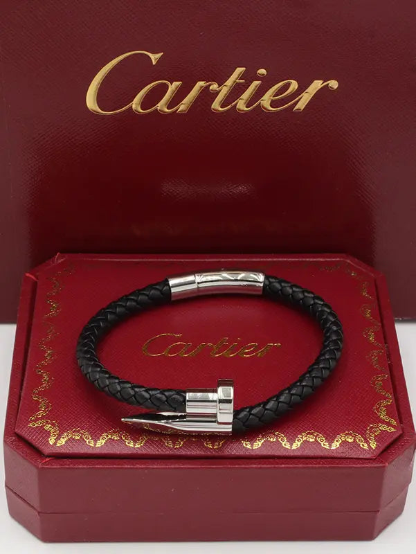 اسواره كارتير رجالي اسود مسمار الماستر اسواره CARTIER
