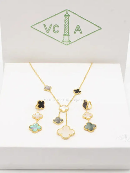 طقم فان كليف الماستر الجديد اطقم van cleef ملون 1 ذهبي