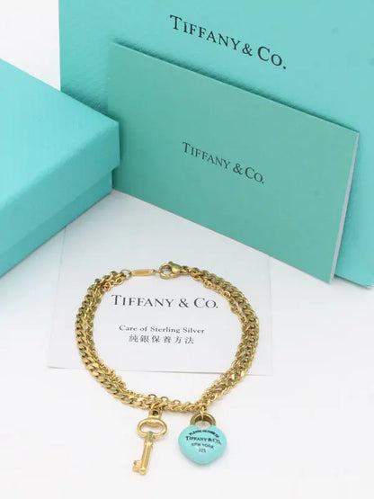 اسوارة تيفاني ميتال بلو هارت اند كي اسواره tiffany