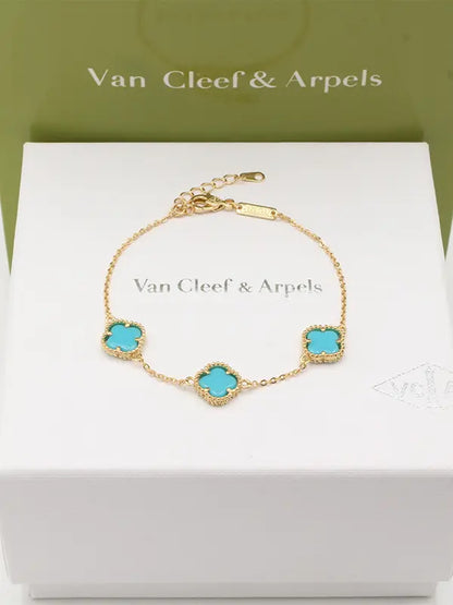 اسواره فان كليف ورود ميني 730 اسواره van cleef تركواز ذهبي