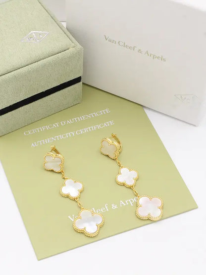 حلق فان كليف زركون طويل لوقو حلق van cleef