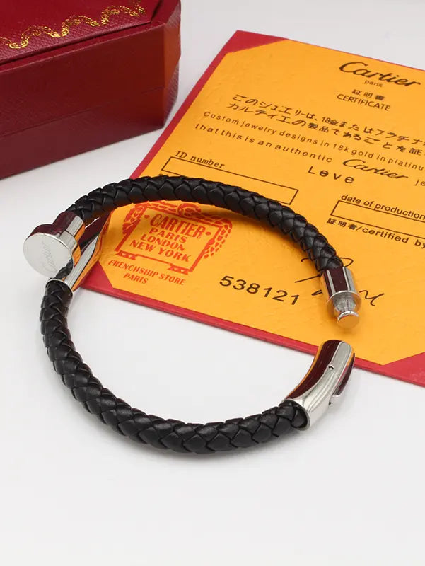 اسواره كارتير رجالي اسود مسمار الماستر اسواره CARTIER