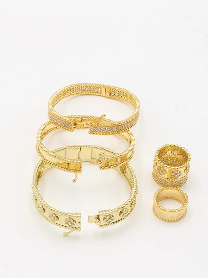 مجموعه اساور وخواتم فان كليف مرصعة زركون ماستر اسواره van cleef
