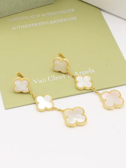 حلق فان كليف زركون طويل لوقو حلق van cleef