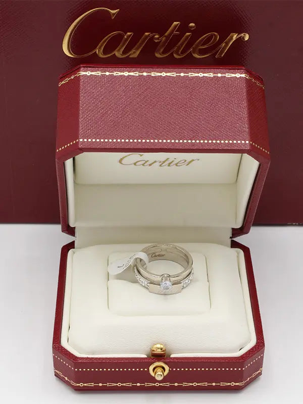 خاتم كارتير ستون وذ لوقو خواتم CARTIER فضي 5