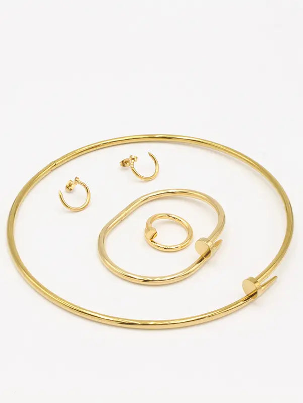طقم عقد كارتير ميتال 4 قطع الجديد اطقم CARTIER