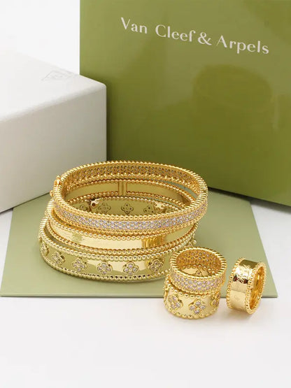 مجموعه اساور وخواتم فان كليف مرصعة زركون ماستر اسواره van cleef