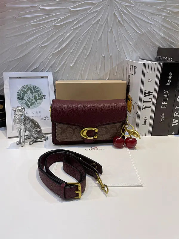 شنطة كوتش كلورز سمول سايز شنط وحقائب coach bags عنابي