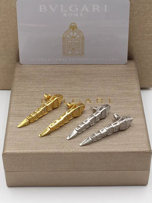 حلق بولغاري زركون طويل لوقو حلق bvlgari