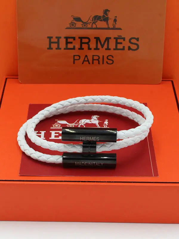 اسواره هيرمز لوقو نيو ليذر نسائي اسواره HERMES ابيض اسود نسائي 17