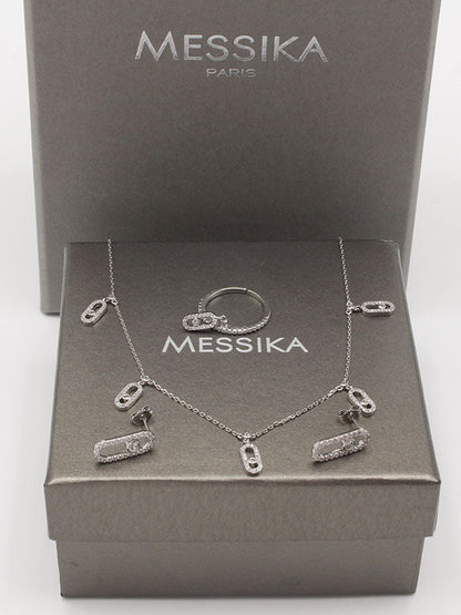 طقم ميسيكا 3 قطع تشوكر زركون اطقم messika ذهبي