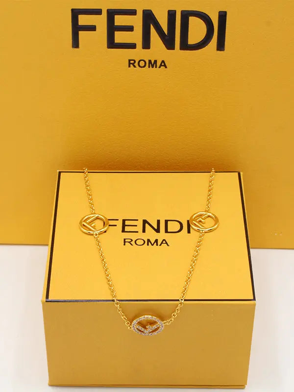 تشوكر فندي زركون لوقو سلسال fendi