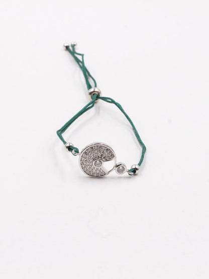 Cartier cubic zirconia thread bracelet - أسوارة كارتير زركون خيط اسواره Jewel أخضر فضي