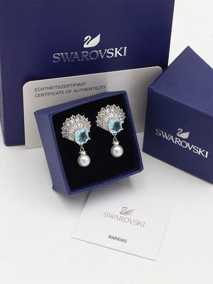 حلق سواروفسكي زركون نيو بلو ماستر حلق Swarovski