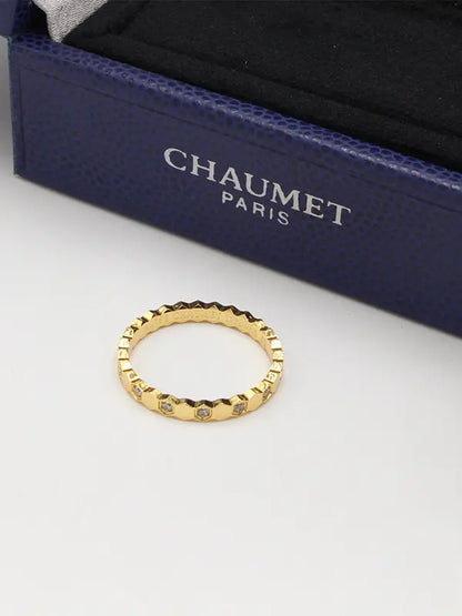 دبلة شومية لوقو هاف ستون خواتم chaumet