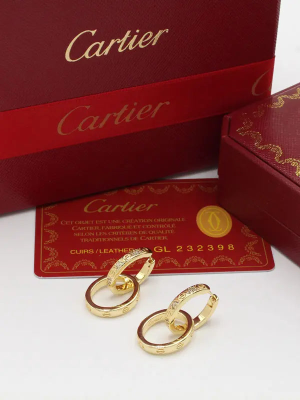 حلق كاتير دبل سيركل زركون ماستر 708 حلق CARTIER