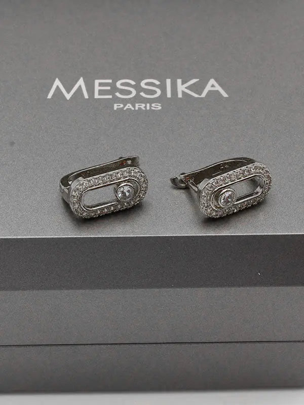 حلق ميسيكا كبس زركون حلق messika فضي