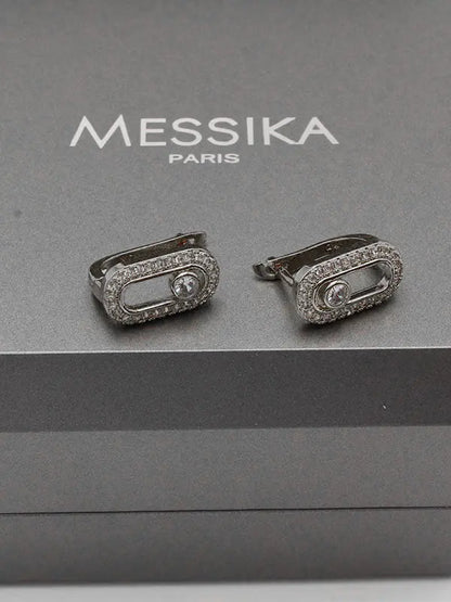 حلق ميسيكا كبس زركون حلق messika فضي