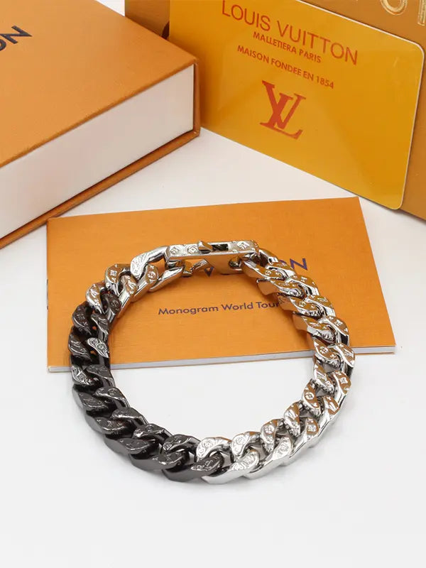 اساور لويس فيتون رجالي هاي سلفر اند بلاك مقاس 21 اسواره louis vuitton