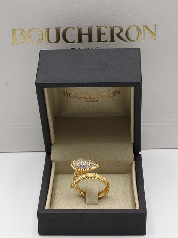 خاتم بوشرون زركون كبير خواتم bucheron ذهبي