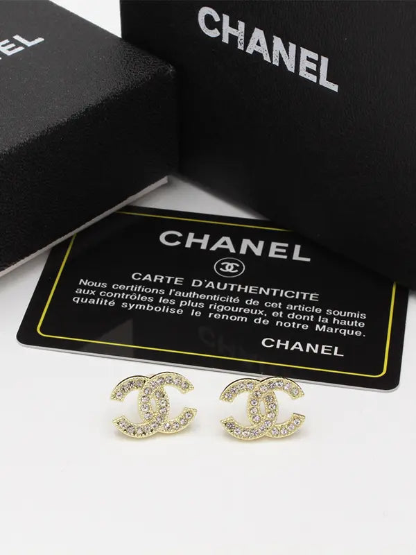 حلق شانيل زركون 583 حلق chanel ذهبي