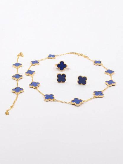 طقم فان كليف 10 وردات 4 قطع اطقم van cleef ازرق 9