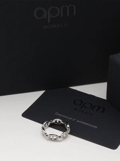 خاتم اي بي ام زركون لوقو ناعم