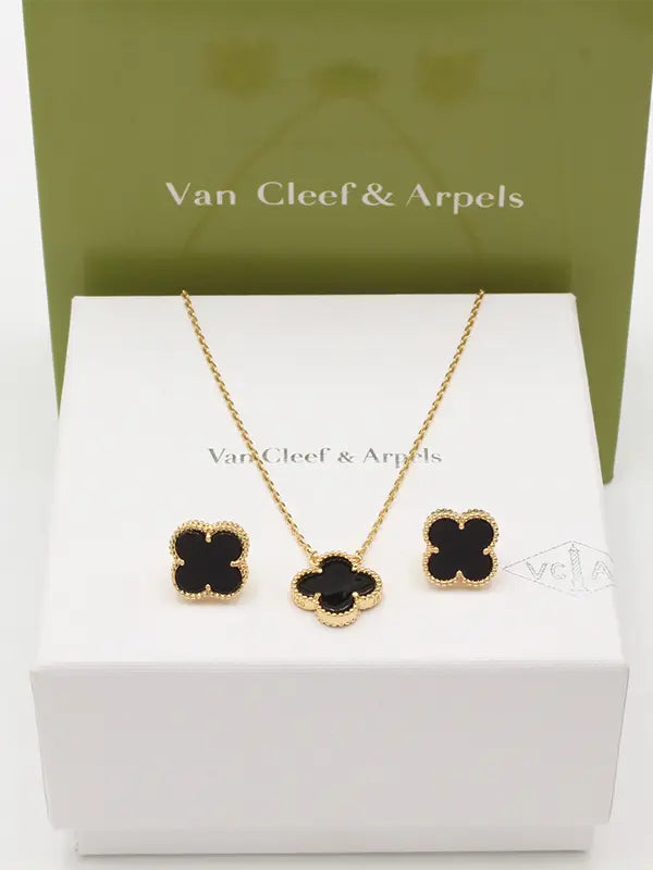 طقم فان كليف لوقو ناعم 689 اطقم van cleef اسود ذهبي