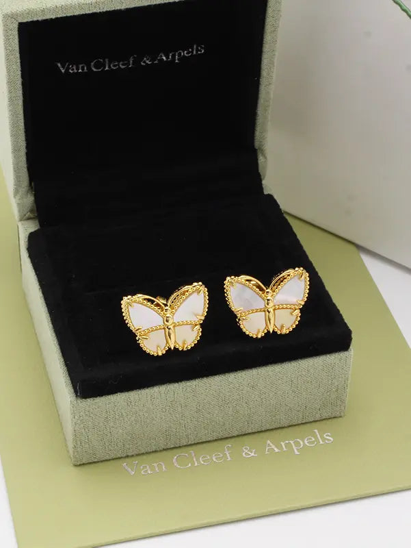 حلق فان كليف فينتاج الامبرا الماستر حلق van cleef ابيض ذهبي