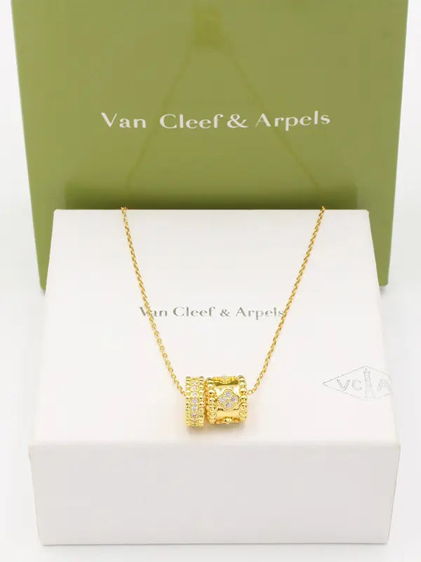 سلسال فان كليف 2 رينقز كبير لوقو سلسال van cleef ذهبي