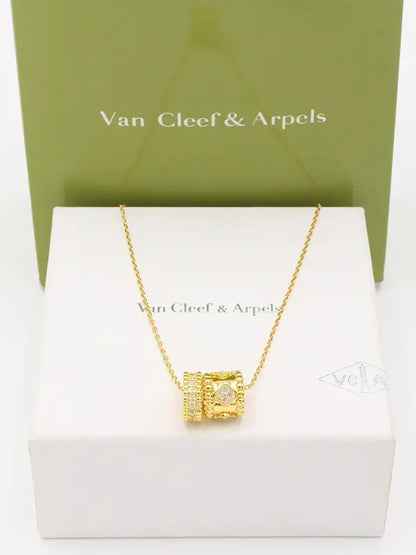 سلسال فان كليف 2 رينقز كبير لوقو سلسال van cleef ذهبي