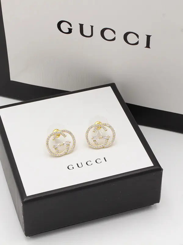 حلق قوتشي 97 لوقو زركون حلق gucci