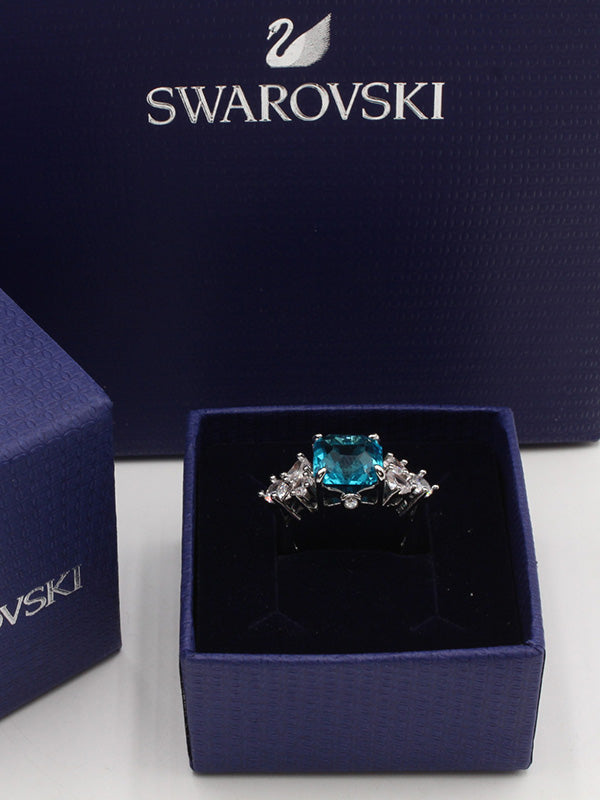 خاتم سواروفسكي بيق بلو سكوير خواتم Swarovski