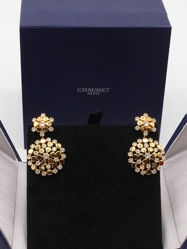 حلق شومية زركون الجديد لوقو حلق chaumet ذهبي